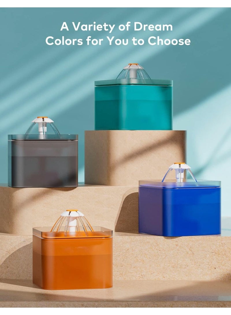 water Fountain, 2L Water Fountain for Drinking, Ultra Silent, LED Light, Activated Carbon Filter, Three Flow Patterns, Living Water Supply, Fountain for and Small Dogs - Image 4